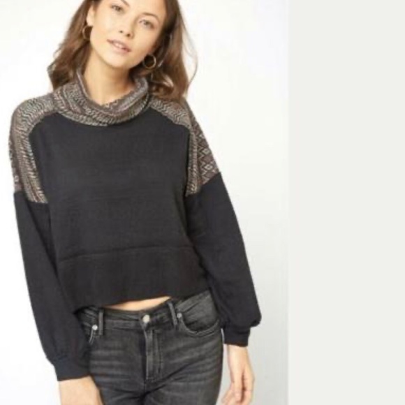 Free People Tops - Free People Black Combo At the Lodge Turtleneck